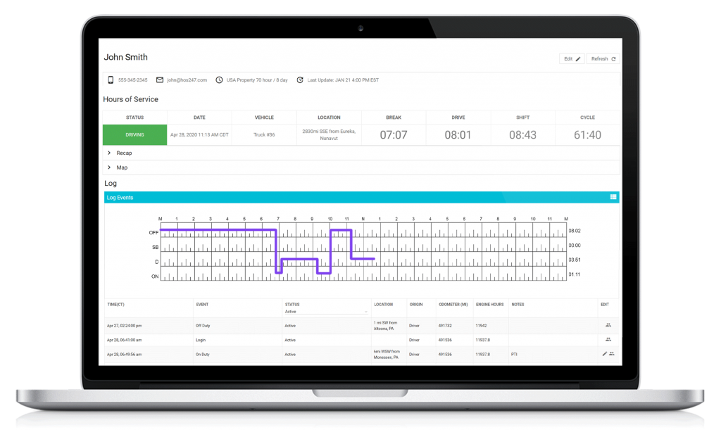 Advantage Knights ELD Manager Portal