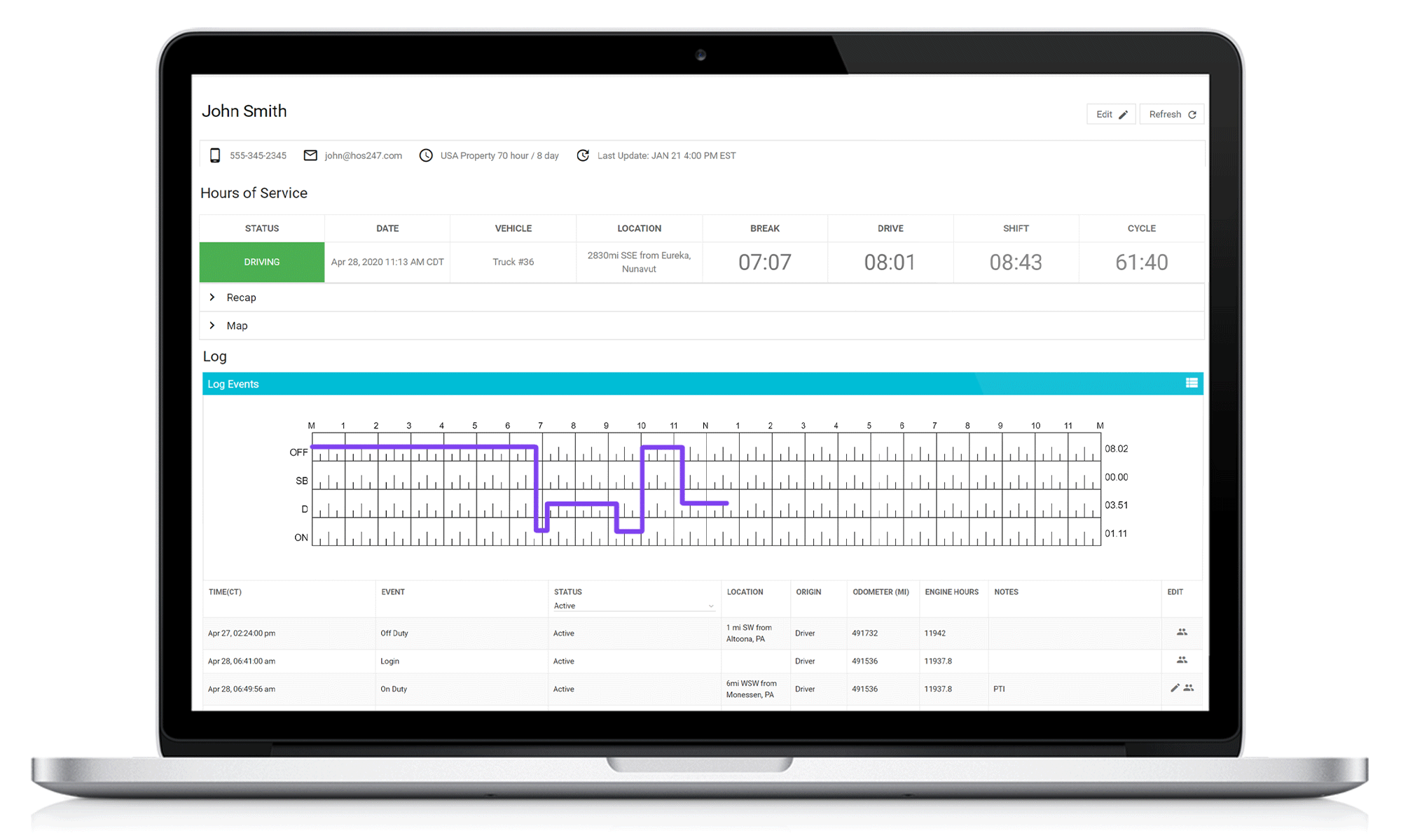Advantage Knights ELD Manager Portal